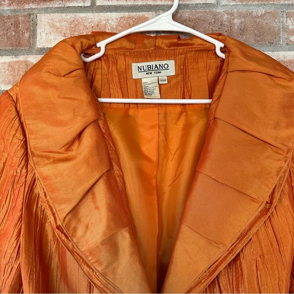 Y2K Nubiano Orange Belted Jacket Bell Sleeve Vintage Women’s 16 W Eclectic Funky - Picture 2 of 8